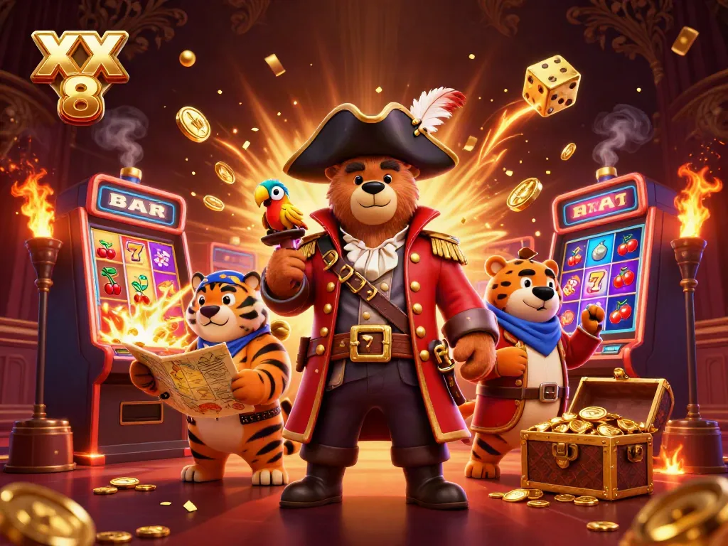 Experience the excitement of winning with XX 8 in this dynamic 3D casino illustration.