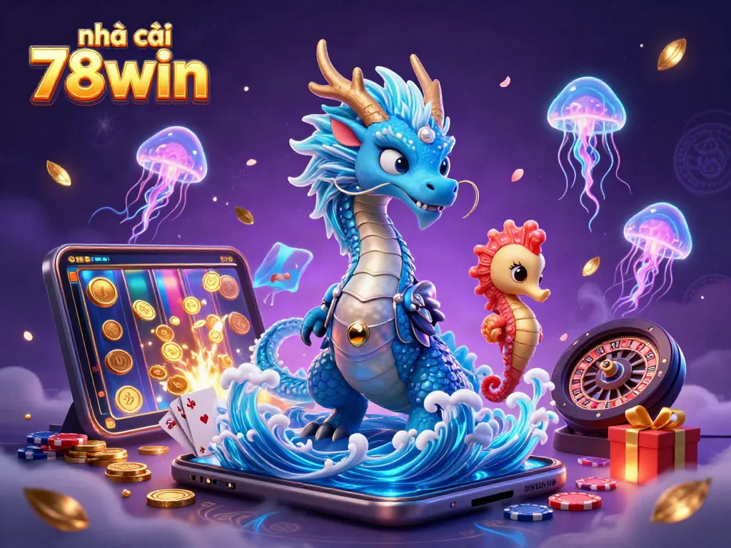 Experience exciting gaming with nhà cái 78win highlighted by vibrant characters in action, showcasing slots and treasures.