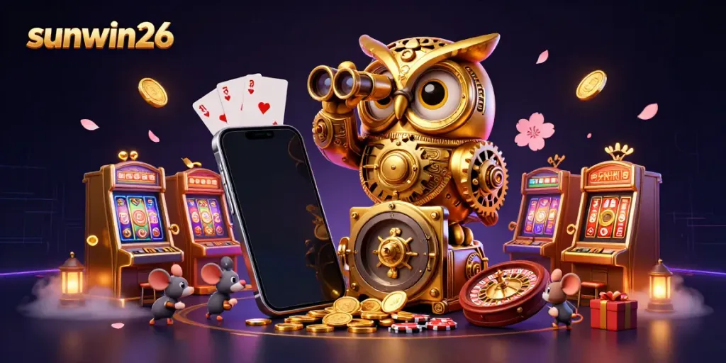 Experience the vibrant sunwin26 casino scene with animated elements and dynamic slots.
