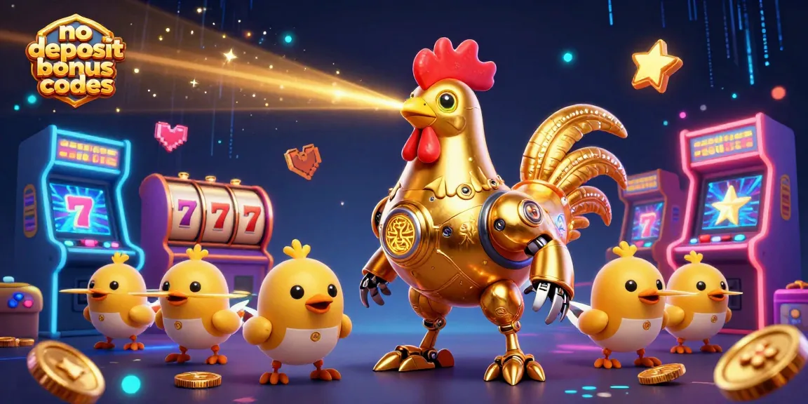 Engage with no deposit bonus codes in this vibrant casino-themed illustration featuring dynamic 3D characters.