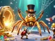 Join the sunwin adventure with a golden tarantula and beetle knight in a dazzling casino scene.