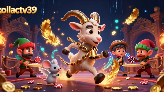 Xoilactv39 hosts a thrilling casino scene with Krampus and mischievous elves, immersing you in festive gambling excitement.