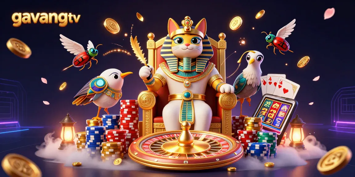Experience winning strategies with gavangtv's vibrant 3D illustration of a luxurious gambling scene.